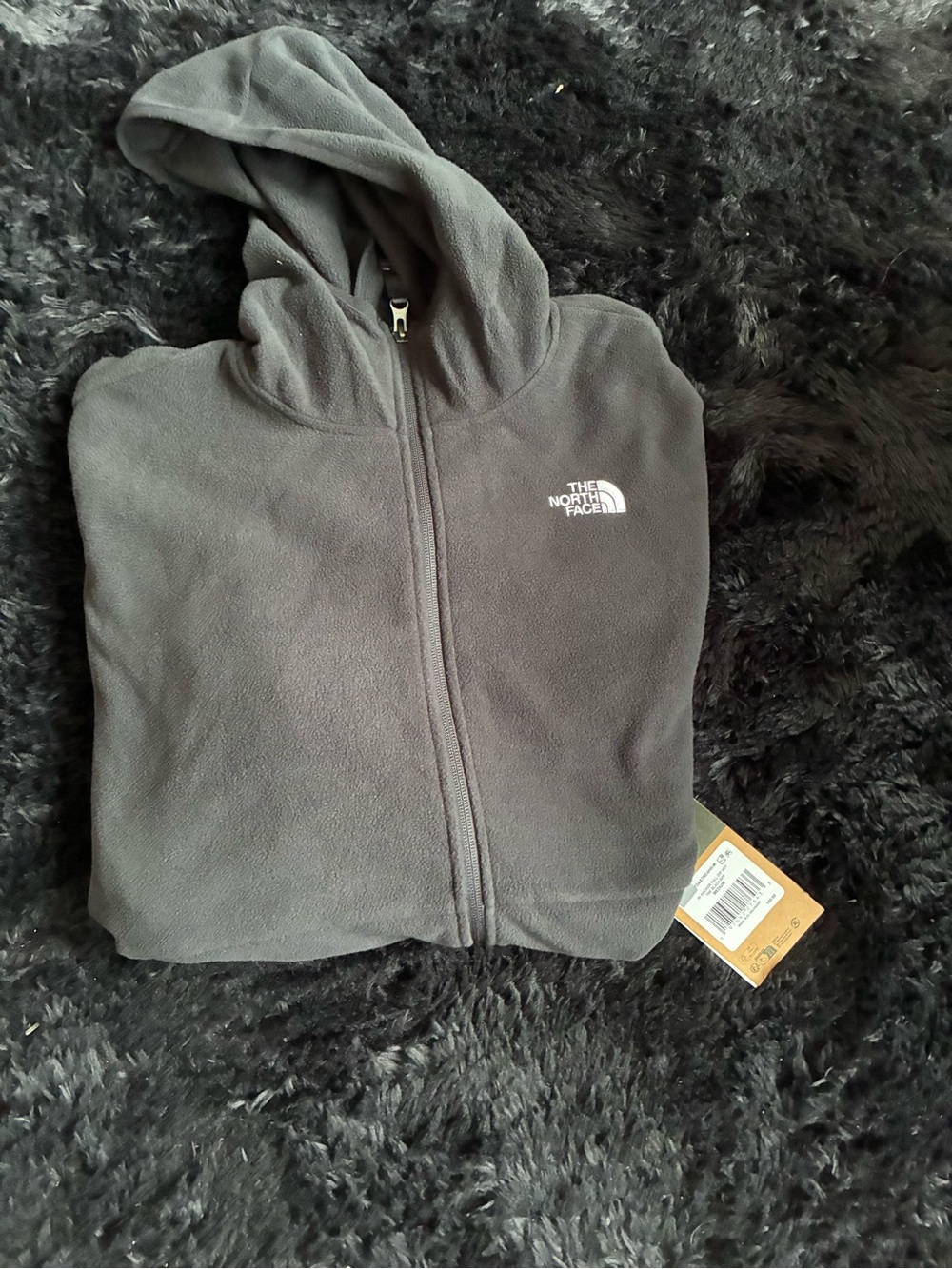 The North Face Kids Hooded Full-Zip Fleece Jacket - Gray